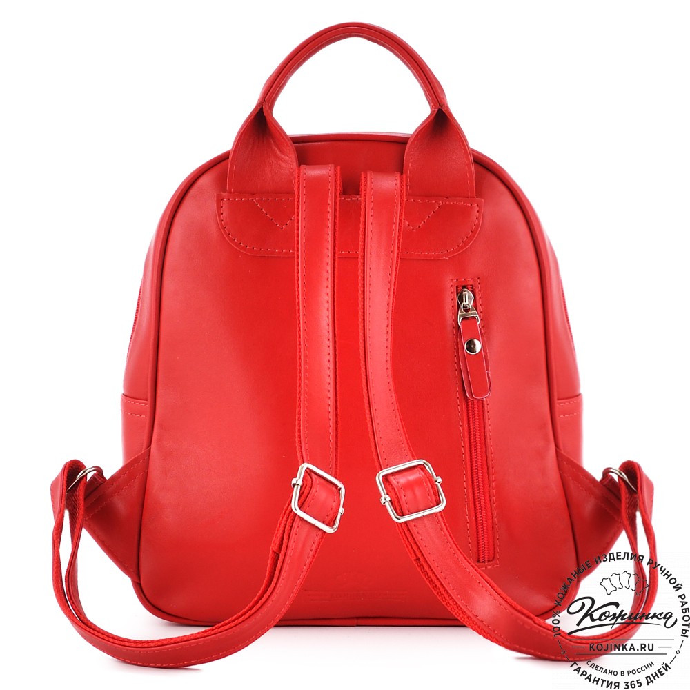 Женский кожаный рюкзак "Гермиона" (красный)